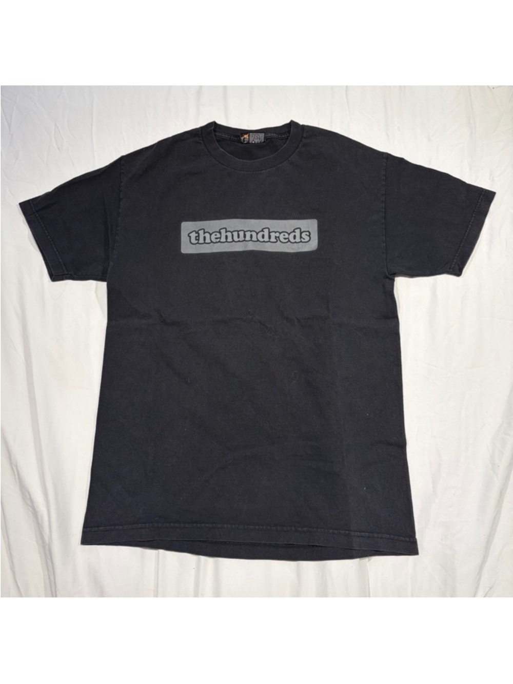 The Hundreds Black Tee with Gray Logo Patch